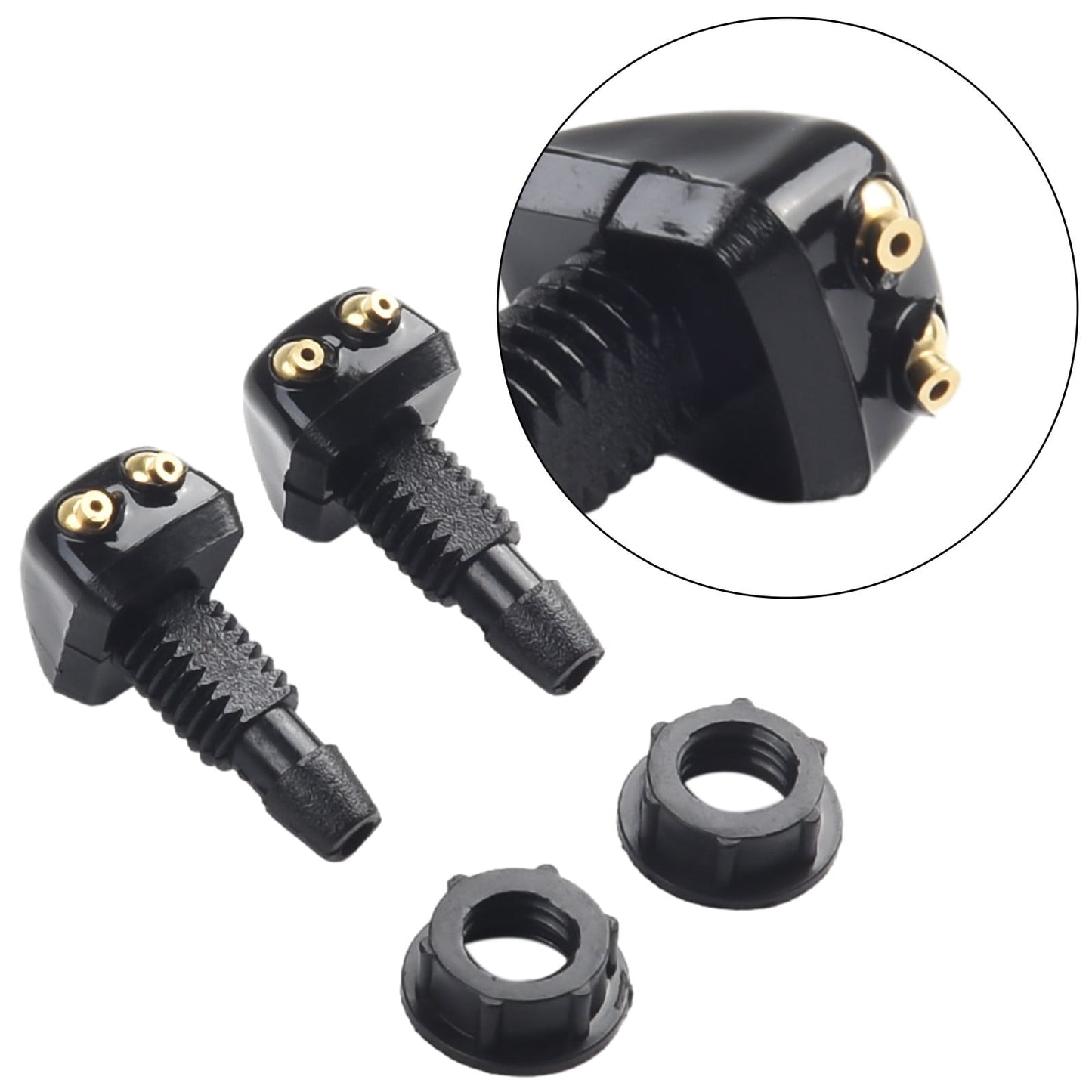 2 Pack Car Dual Holes Windshield Washer Nozzle Adjustable Wiper Water Spray Jet For Most Vehicle Models