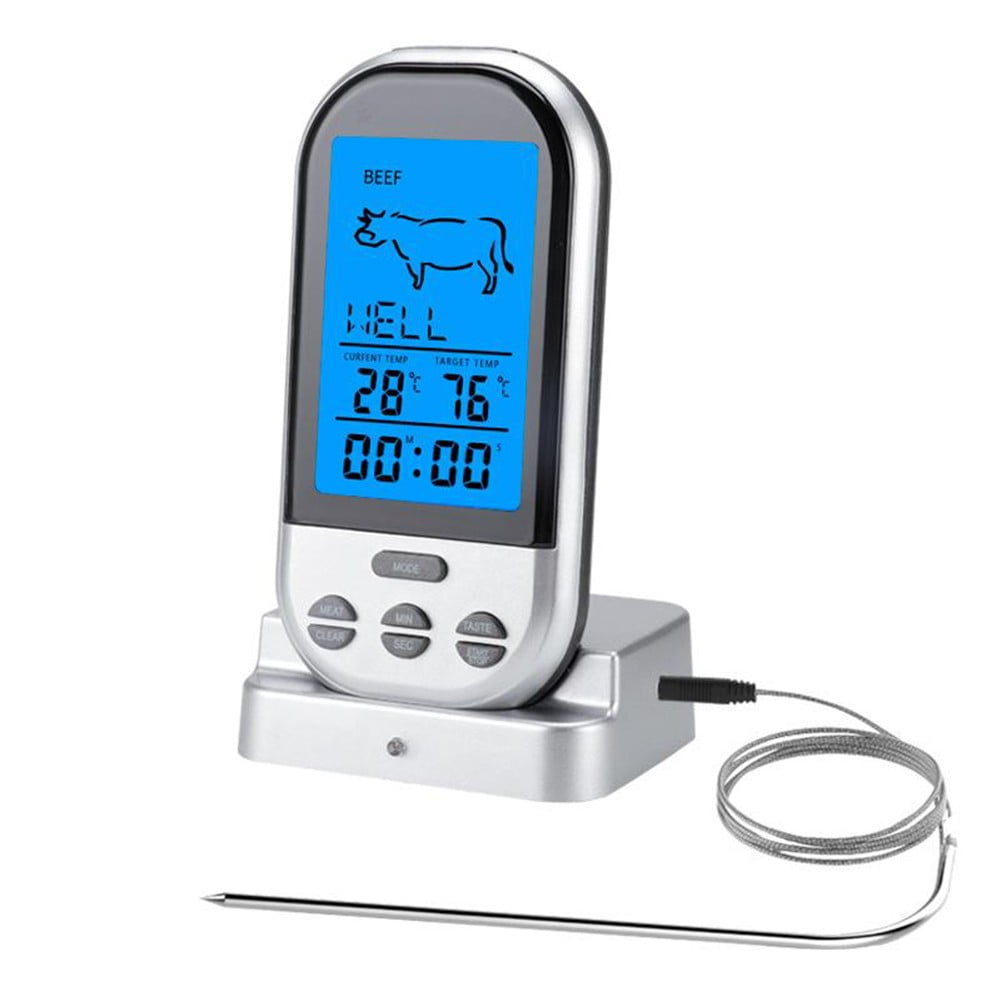 Arkzeo 1* Wireless Grilling Thermometer Food Meat Oven Bbq Thermometer Digital Wireless Remote Probe Cooking Set Grill For Cooking