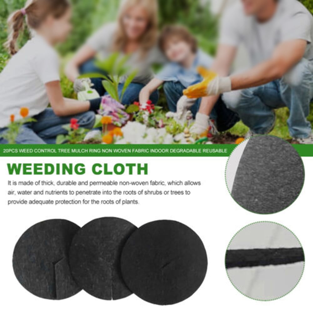 Arkzeo Degradable Non Woven Fabric Tree Mulch Ring Pack Of 10 Water Permeable Black