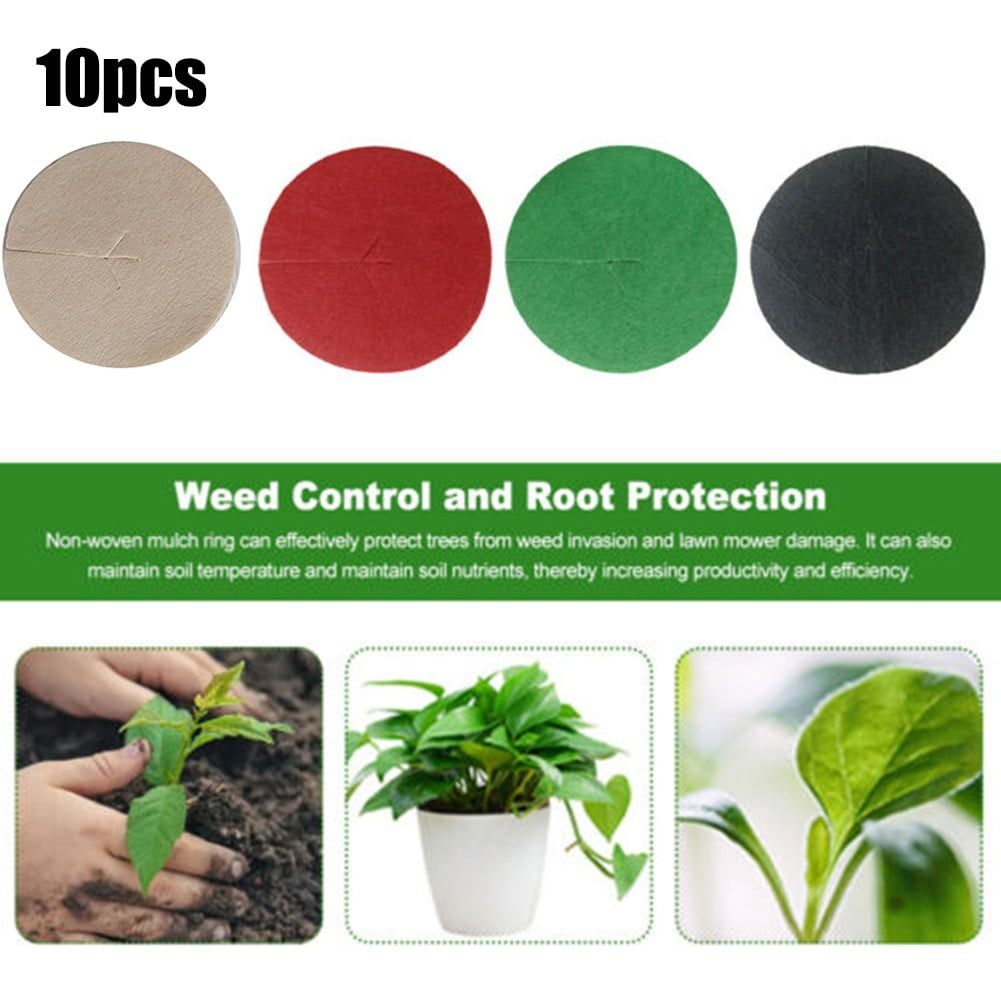 Arkzeo Degradable Non Woven Fabric Tree Mulch Ring Pack Of 10 Water Permeable Black