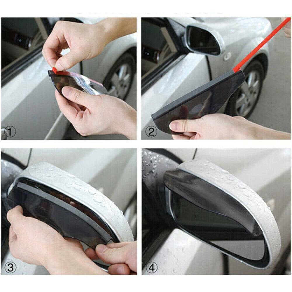 Rain Board Side Rear Mirror Visor Rear View Black Transparent Car Eyebrow Guard Replacement Rubber Accessories