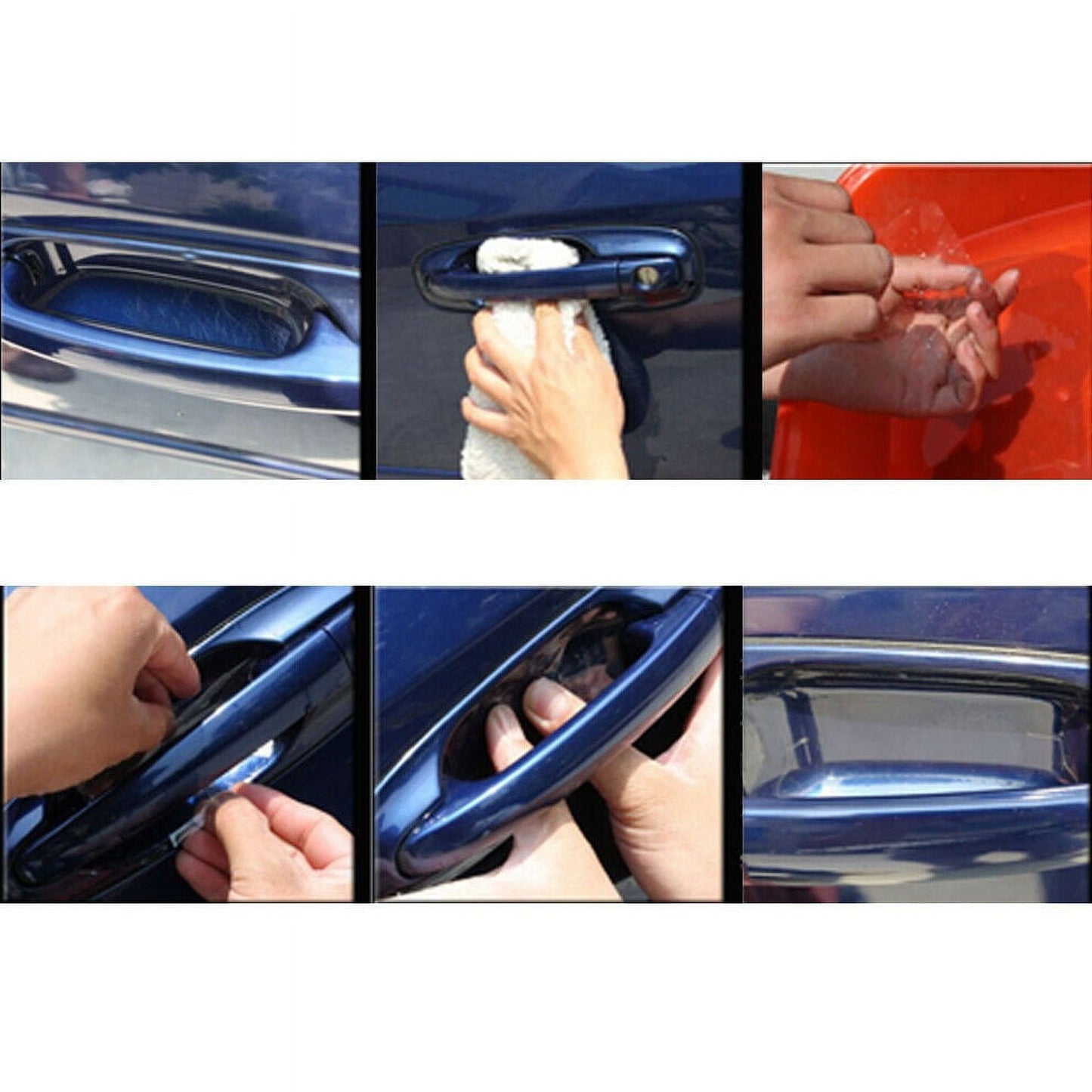 8pcs Invisible Clear Car Door Handle Paint Scratch Protector Guard Film Sheet