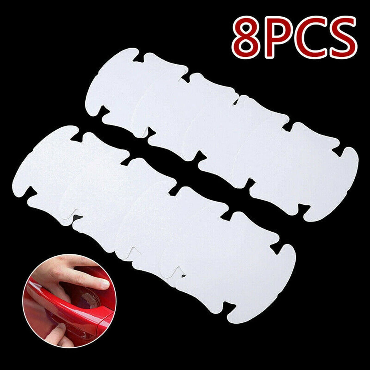 8pcs Invisible Clear Car Door Handle Paint Scratch Protector Guard Film Sheet