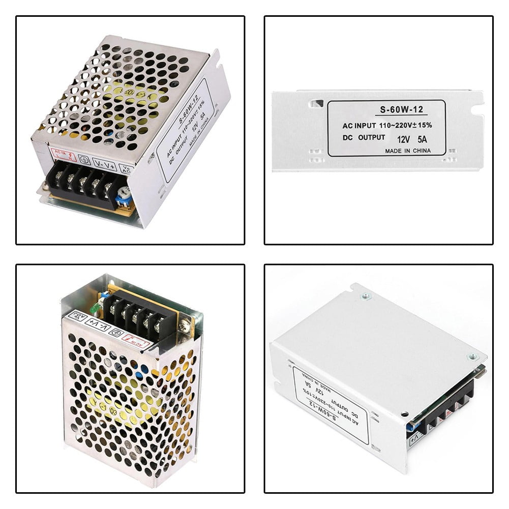 12V 5A Power Supply Adapter 60W Switching Power Supply12V Dc For Led Strip Light Smile Home