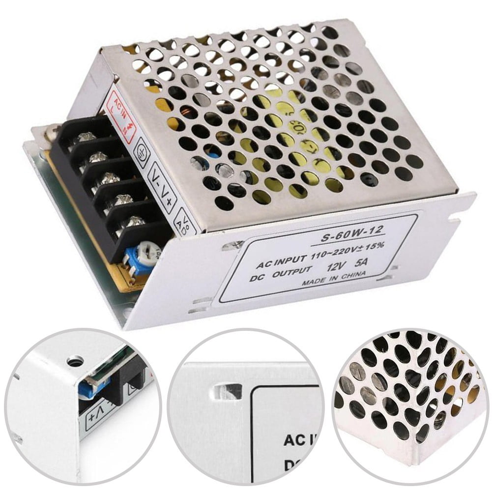 12V 5A Power Supply Adapter 60W Switching Power Supply12V Dc For Led Strip Light Smile Home