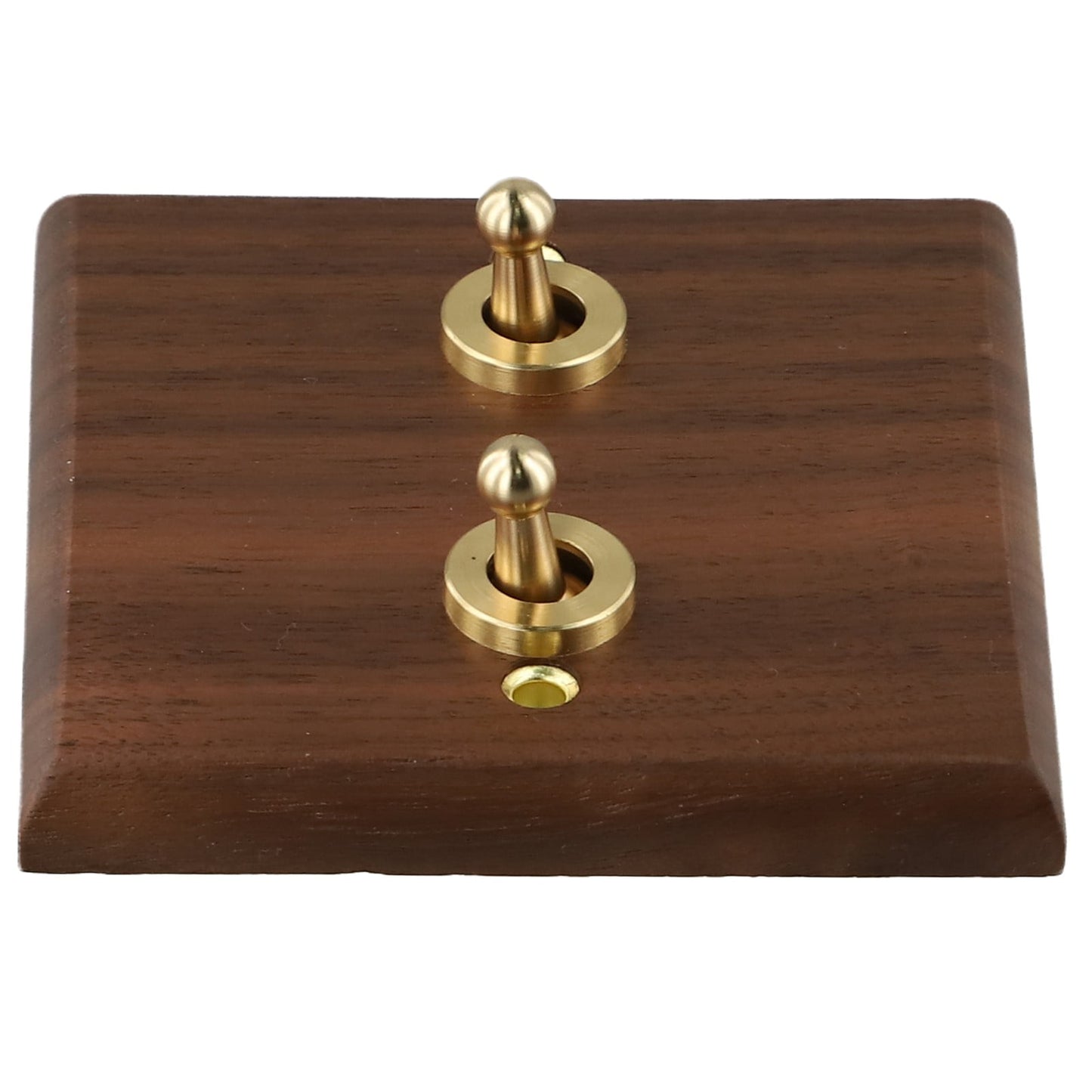 Toggle Light Rocker Switch 1/2 Way Retro Walnut Wood Plate Brass Lever 1 Gang Smile Home 2 Gang