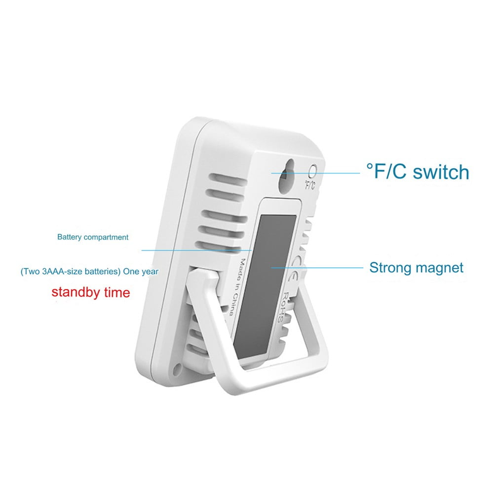 Digital Hygrometer Room Thermometer Indoor Electronic Temperature Humidity White Smile Home
