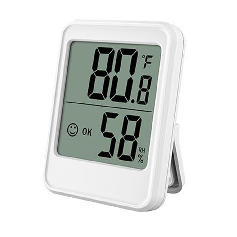 Digital Hygrometer Room Thermometer Indoor Electronic Temperature Humidity White Smile Home