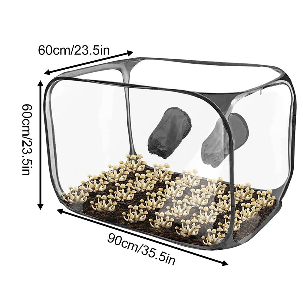 Still Air Box, Mushroom Grow Kit, Portable Compact Still Air Box Mycology Balck Smile Home
