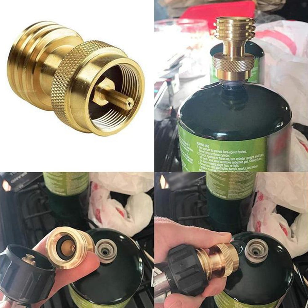 Solid Brass Steak Saver Propane Tank Adapter 1lb to 20lb Grill Bottle Converter Smile Home