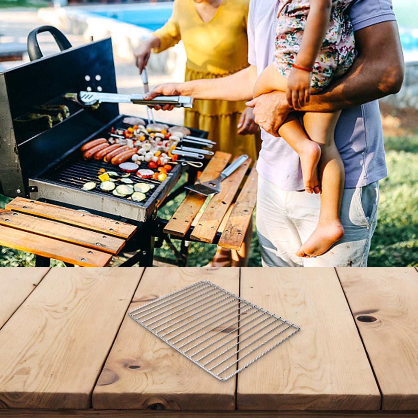 BBQ Grill Stainless Steel Mesh,Suitable for Camping BBQ (2 Size) Bar 30*25 Smile Home Bar 30*25