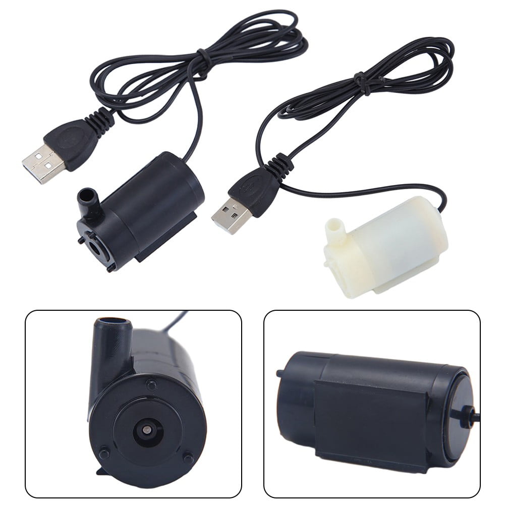 Small Water Pump Silent Submersible USB 5V 1m Cable Garden Outdoor Fountain Tool Black Smile Home Black