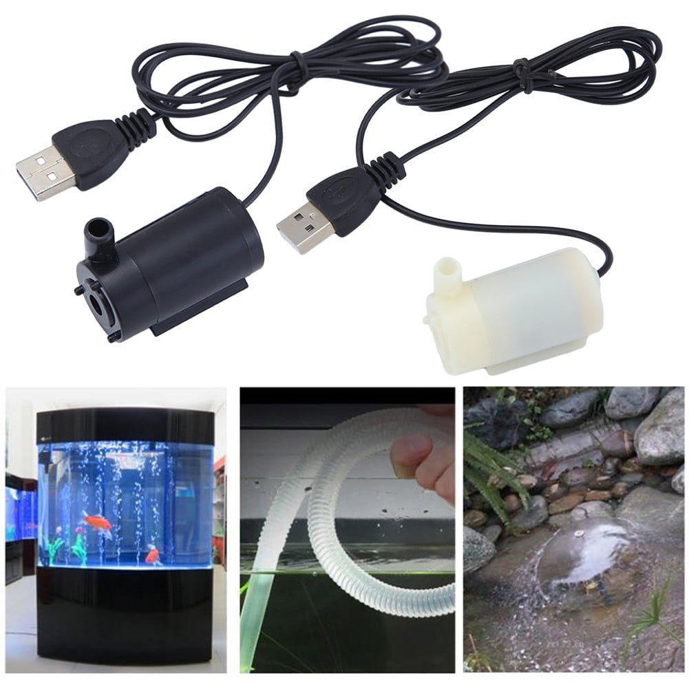 Small Water Pump Silent Submersible USB 5V 1m Cable Garden Outdoor Fountain Tool Black Smile Home Black