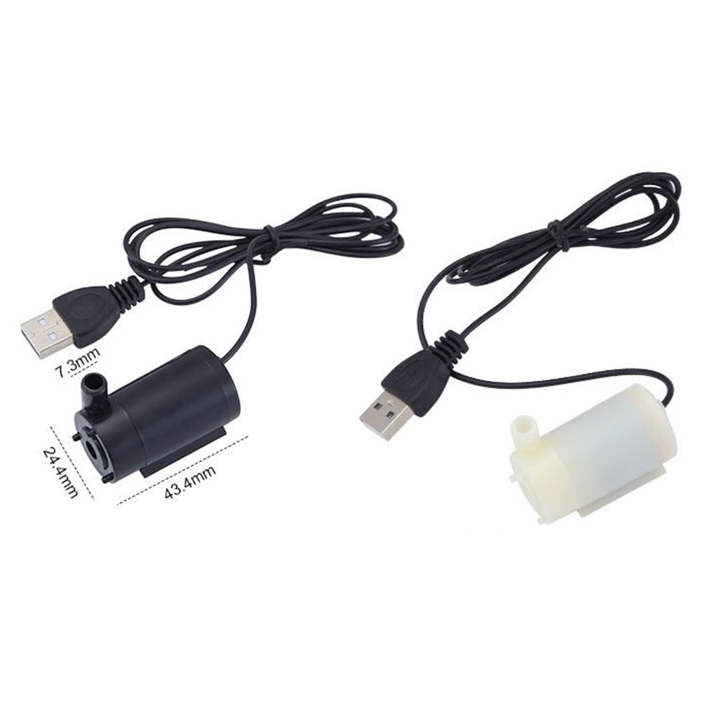 Small Water Pump Silent Submersible USB 5V 1m Cable Garden Outdoor Fountain Tool Black Smile Home White