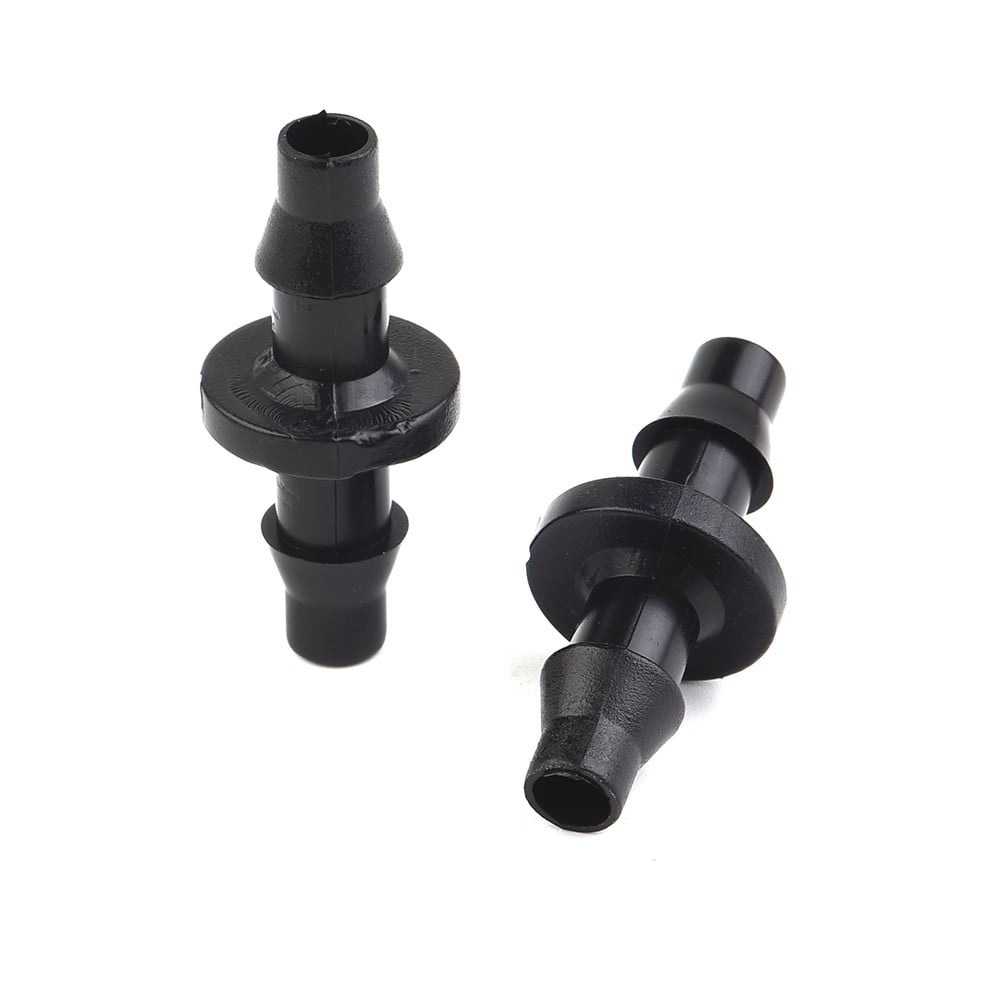 New 100Pc 1/4 Barbed Connector Double Way For 4/7Mm Garden Drip Irrigation Hose Smile Home