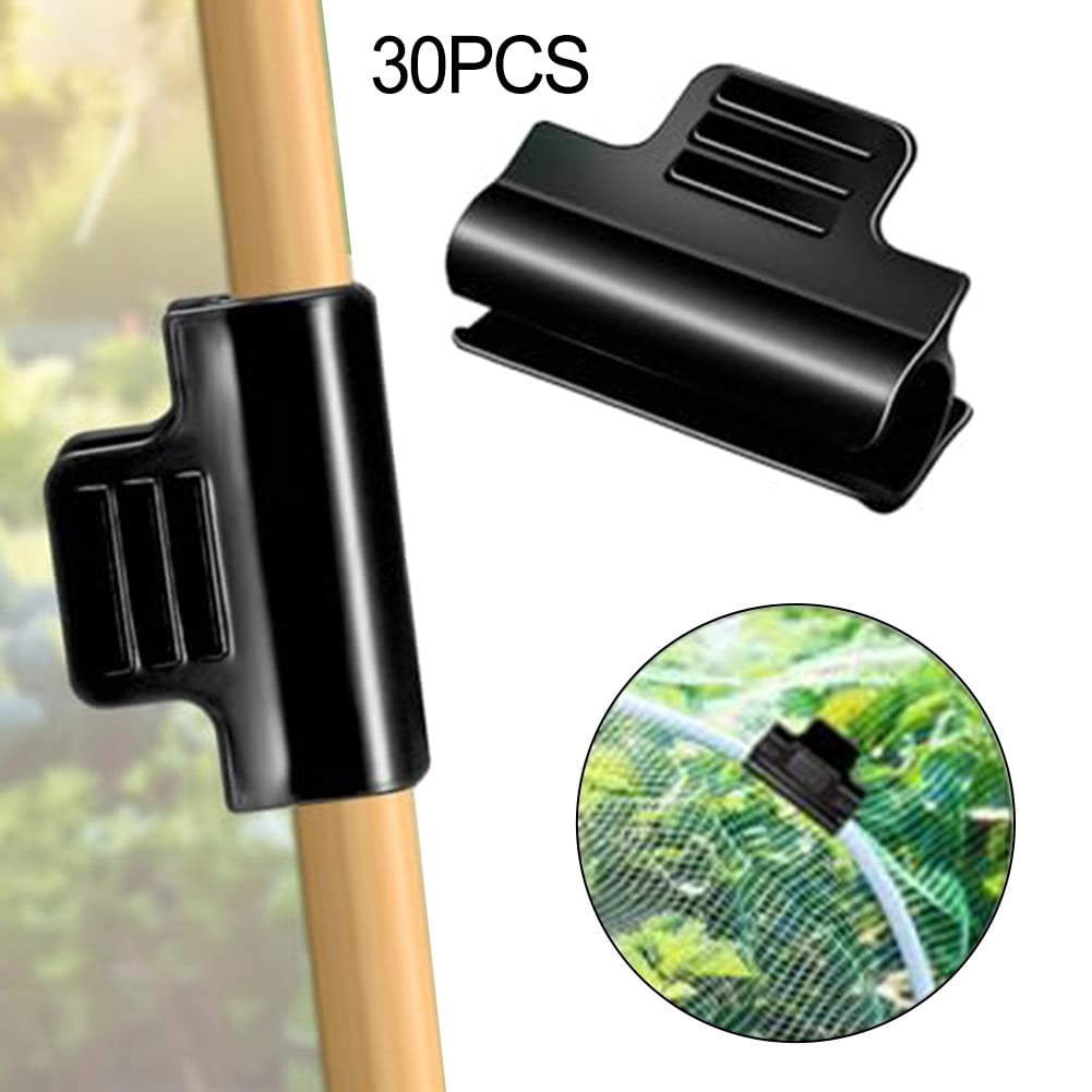 30pcs Greenhouse Pipe Clamps Garden Hoop Raised Bed Plant Clip Row Cover Support Smile Home