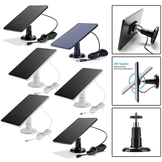 Solar Panel for Blink Camera: 4W Outdoor Solar Charger with 9.84ft Cable! C Black Smile Home C White