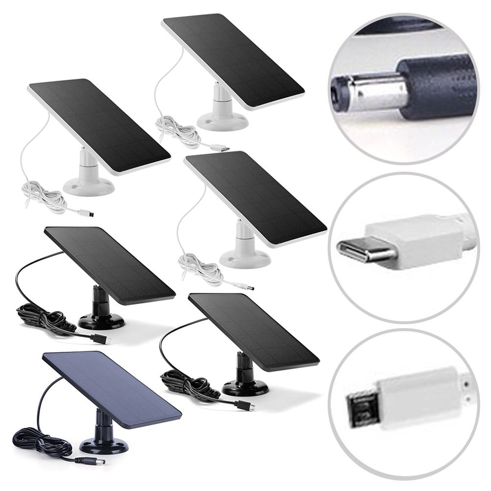 Solar Panel for Blink Camera: 4W Outdoor Solar Charger with 9.84ft Cable! C Black Smile Home C White