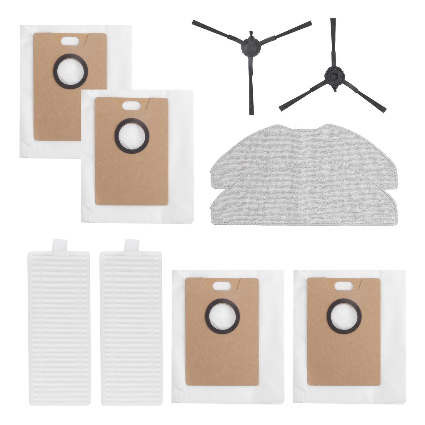 Tapo Vacuum Replacement Side Brush Kit For Rv30 Max/Rv30 Max Plus/Rv20 Max/Rv20 Max Plus - Includes 2 Brushes 2 Filters 2 Mop Cloths & 4 Dust Bags