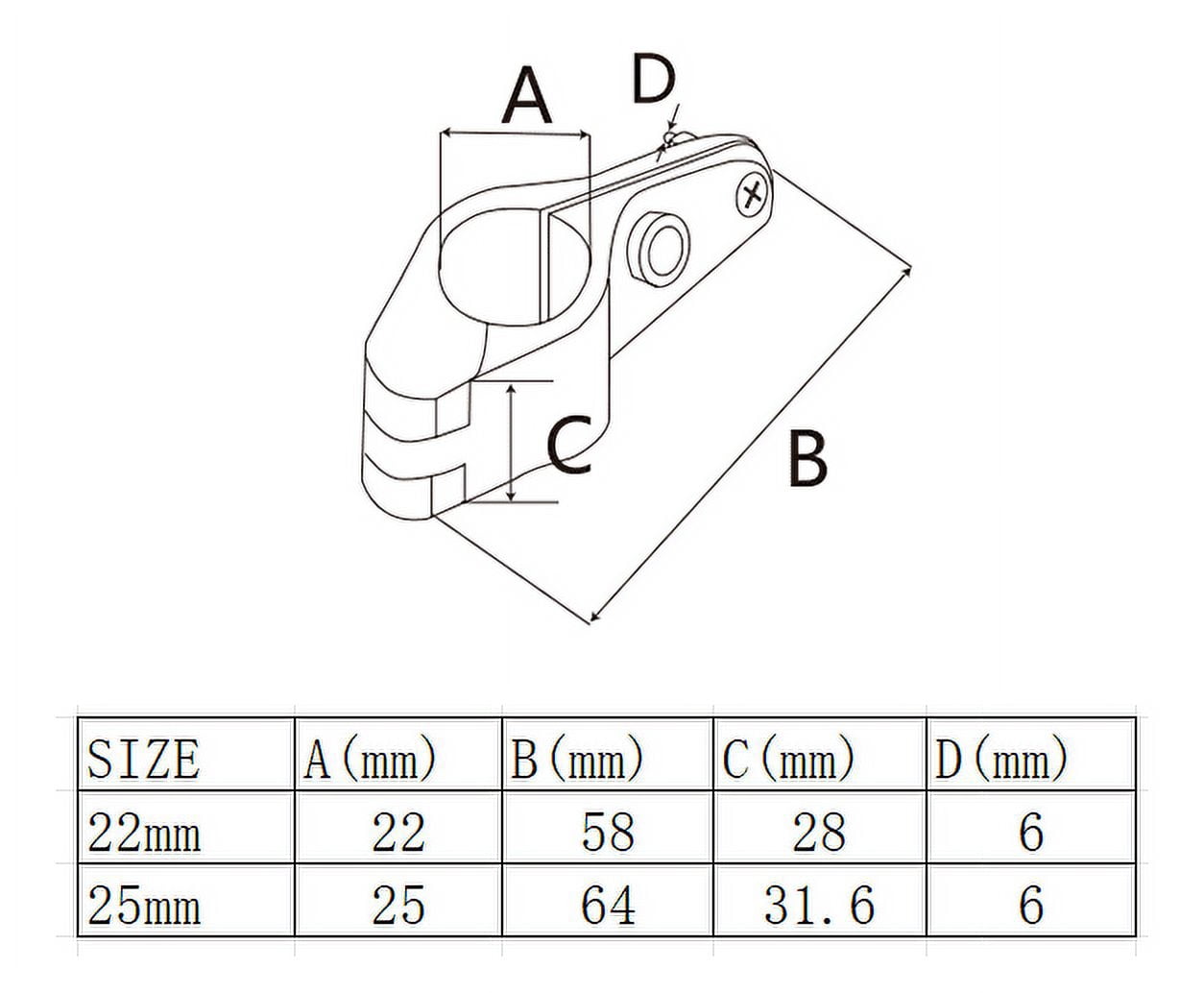 316 Stainless Steel Bimini Top Hinged Jaw Slide Rail Mount For 1 Inch Marine Tubing Accessories Boat Hardware 22Mm 25Mm 25Mm 22 mm