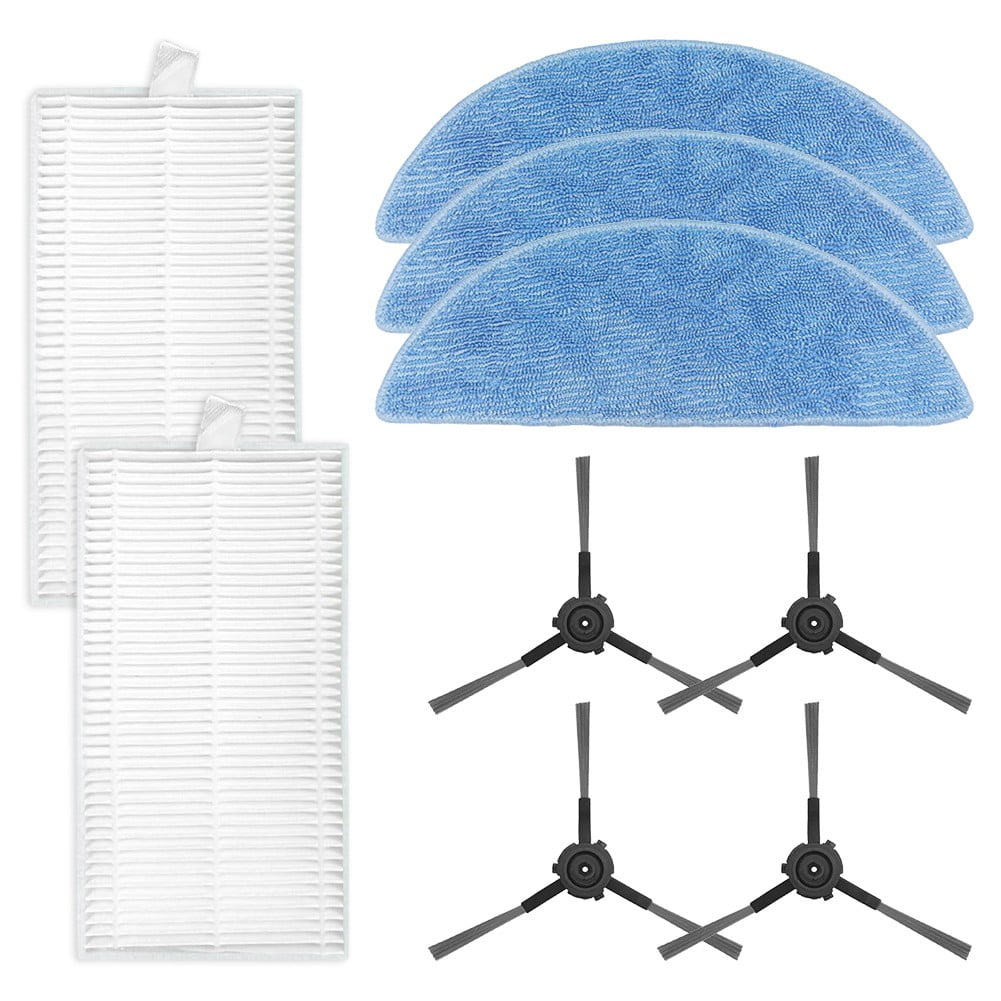 Ecovacs Y1 Pro Robot Vacuum Cleaner Replacement Parts Kit With 4 Filters 5 Mop Cloths 8 Side Brushes For Yeedi Y1 Pro Accessories A