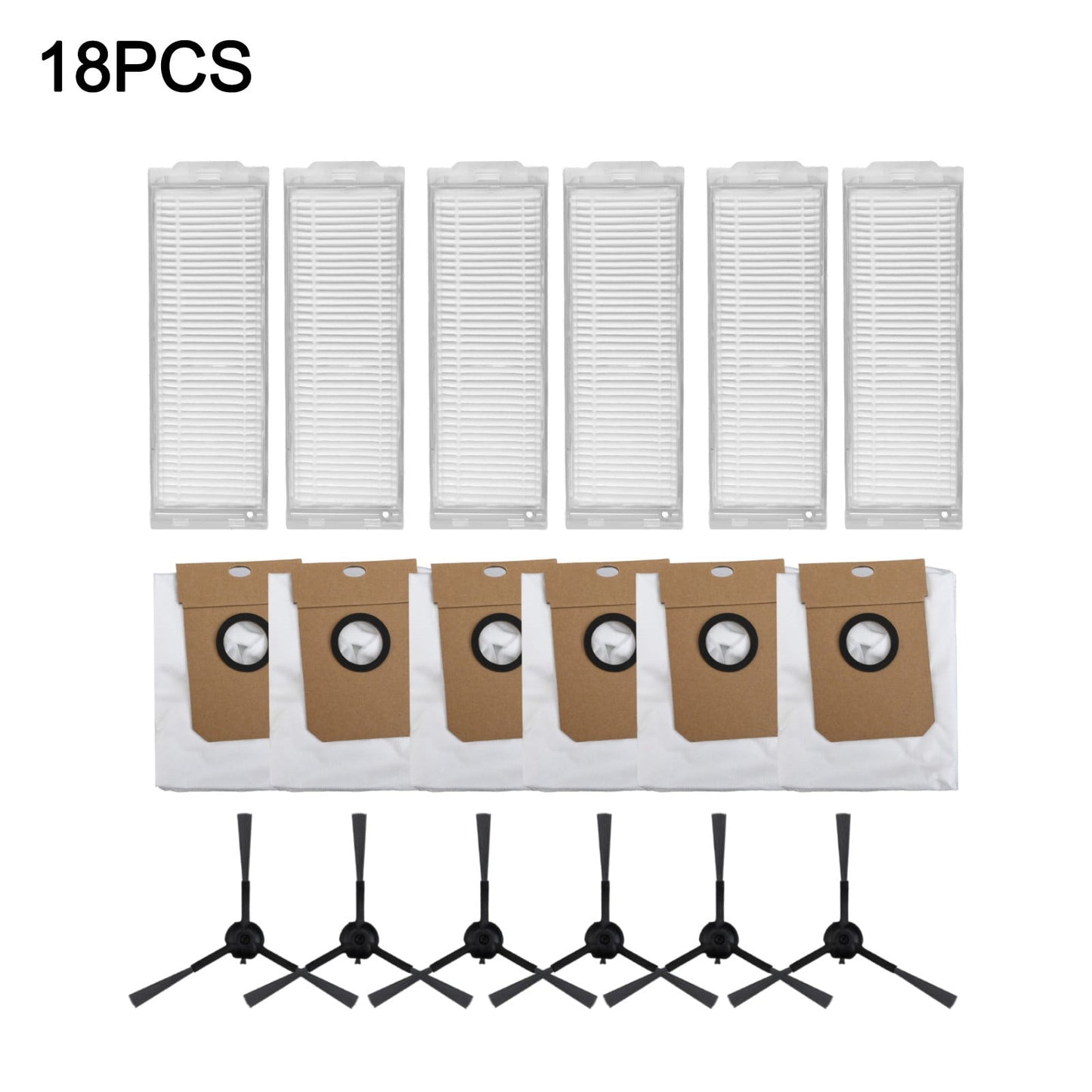 Cecotec Conga 13090 Spin Revol Home Vacuum Filter Dust Bag Side Brush Replacement Kit With 6 Filters 6 Bags 6 Brushes For Efficient Cleaning