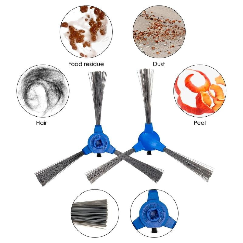 JZROCKER 10 Pack Replacement Side Brushes Tool Easy Installation Sweeper Part Suitable for 11S 30C Robot Vacuum