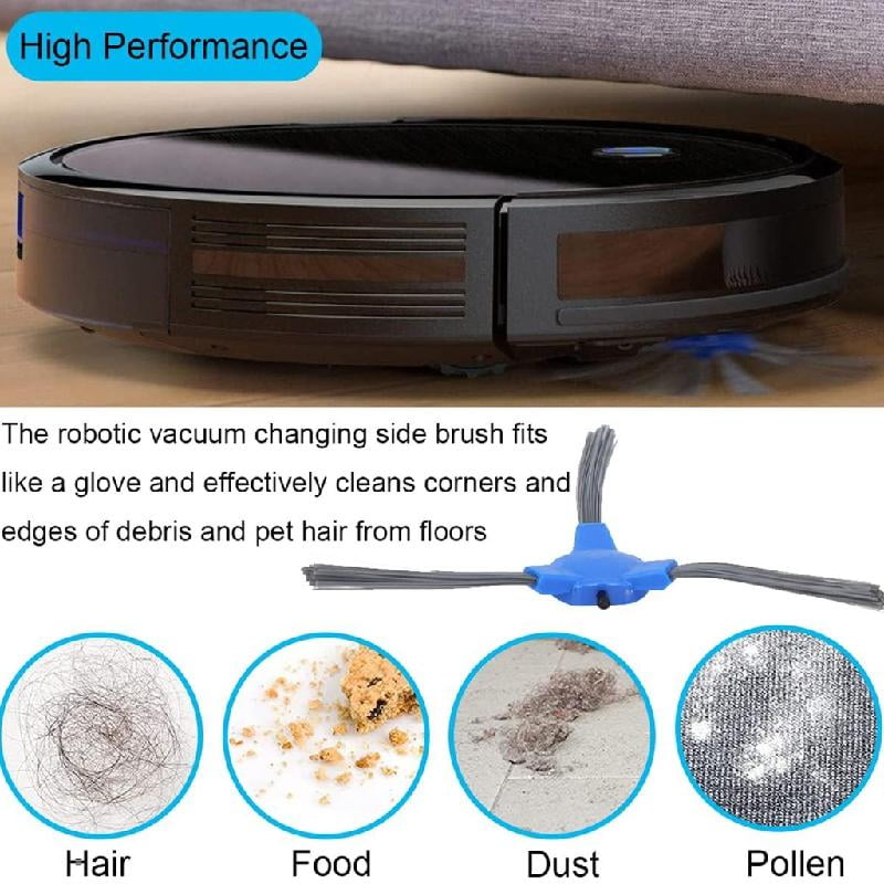 JZROCKER 10 Pack Replacement Side Brushes Tool Easy Installation Sweeper Part Suitable for 11S 30C Robot Vacuum