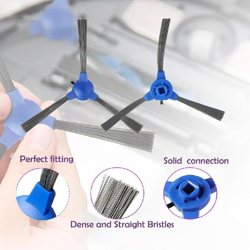 JZROCKER 10 Pack Replacement Side Brushes Tool Easy Installation Sweeper Part Suitable for 11S 30C Robot Vacuum