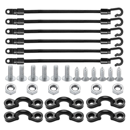 Fankenuo 6 Set 18 Inch Fishing Rod Straps for Boat Deck Fishing Rod Tie Down for Kayak 4#