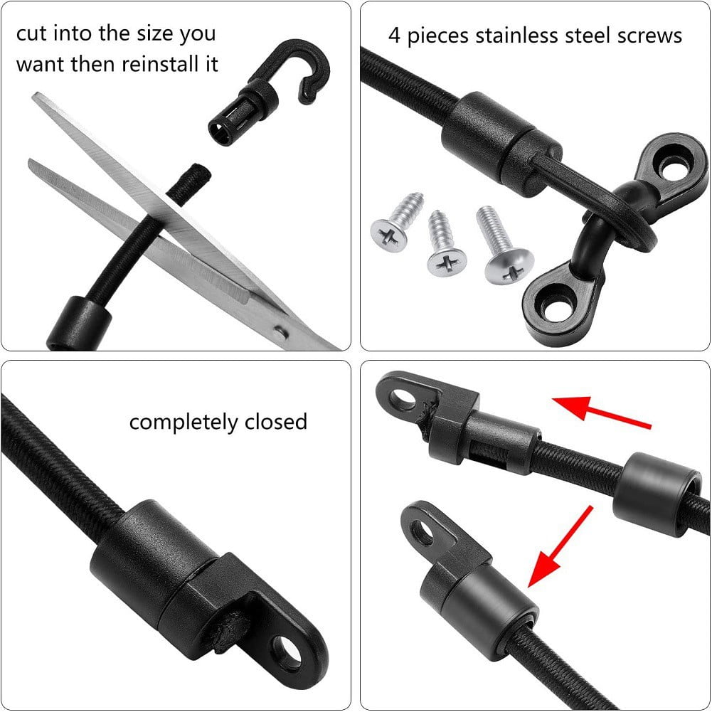 Fankenuo 6 Set 18 Inch Fishing Rod Straps for Boat Deck Fishing Rod Tie Down for Kayak 4#