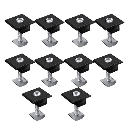 Solar Panel Adjustable Bracket Clamp Wide Photovoltaic Support Fixing PV End Clamps Mounting 30mm/35mm 10X 35mm Medium clamp