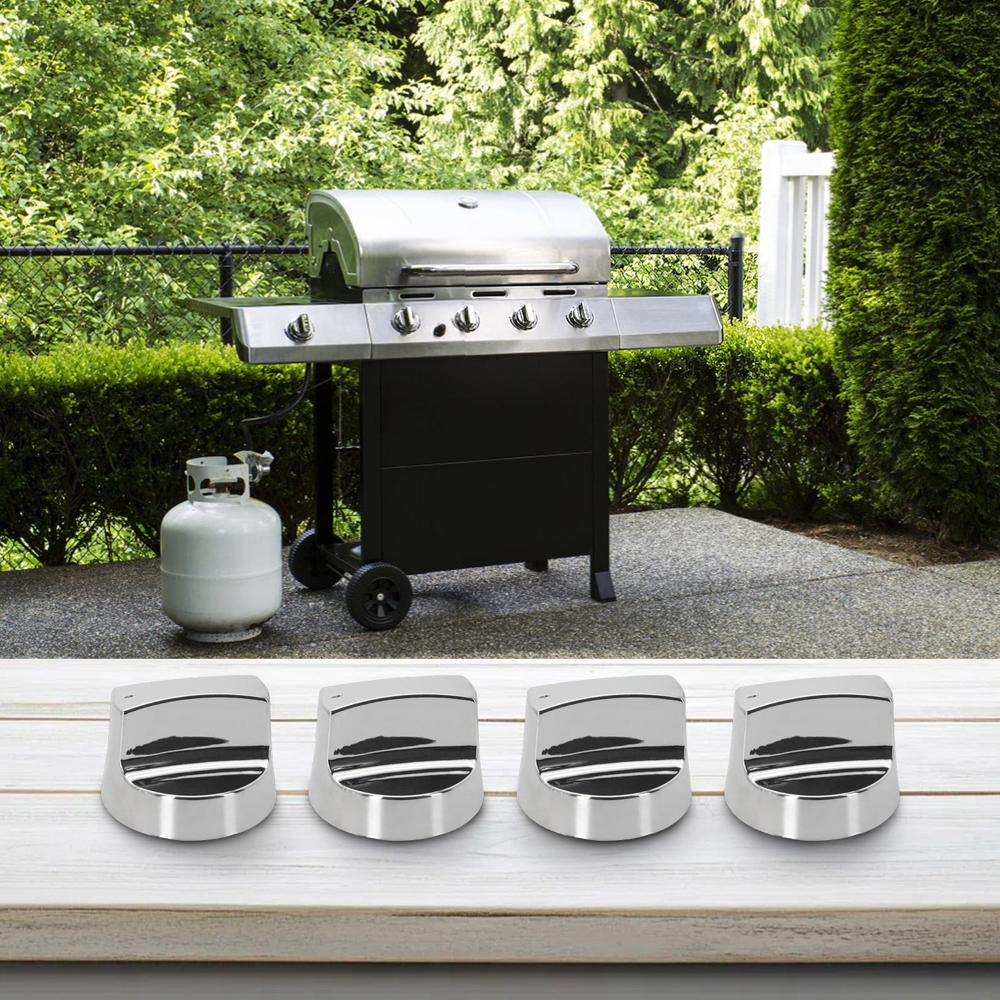 PASILI Kitchen Upgrade Electroplating Knob Accessories Easy Install Grill Knobs Grill Accessories Compatible With Gas Grills With base