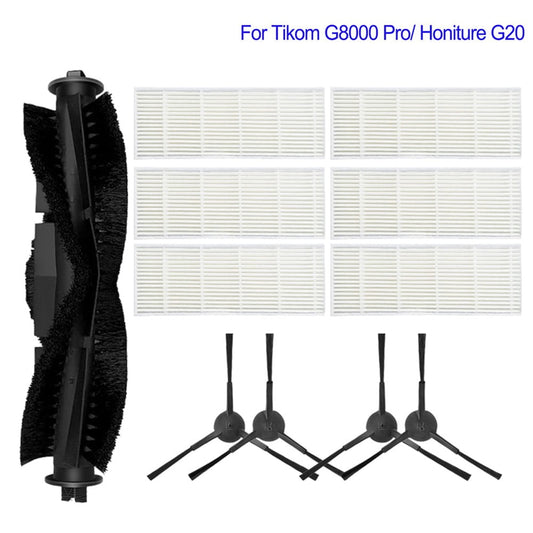 Main Roller Brush For Tikom G8000 Pro/Honiture G20 Vacuum Cleaner Accessories Roller Side Brush Filter Mop Cloths Sweeper Part A
