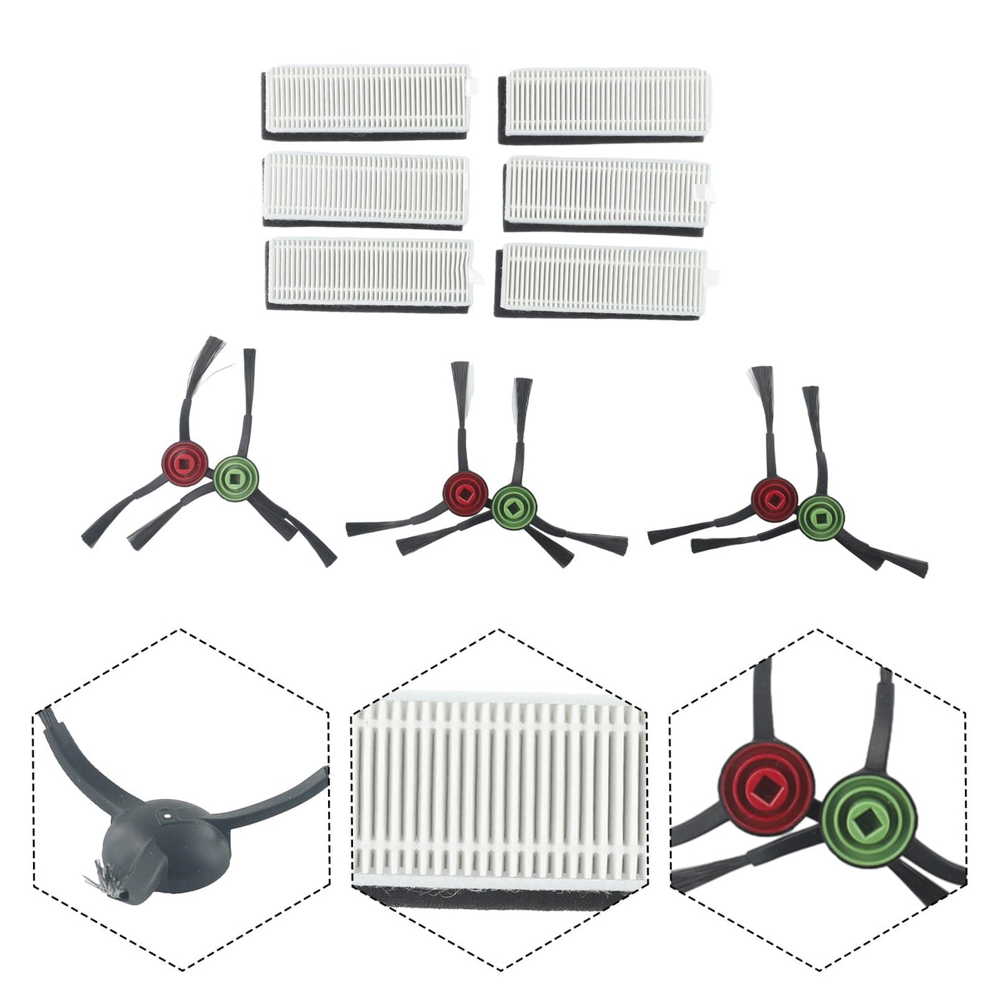 Main Roller Brush For Tikom G8000 Pro/Honiture G20 Vacuum Cleaner Accessories Roller Side Brush Filter Mop Cloths Sweeper Part C
