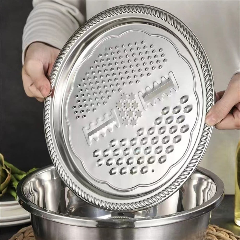 4 Pcs Kitchen Mixing Bowls with Grater Lid Stainless Steel Construction