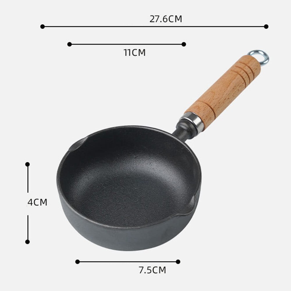 Deepened cast iron oil pouring pan mini pan for hot milk and frying eggs