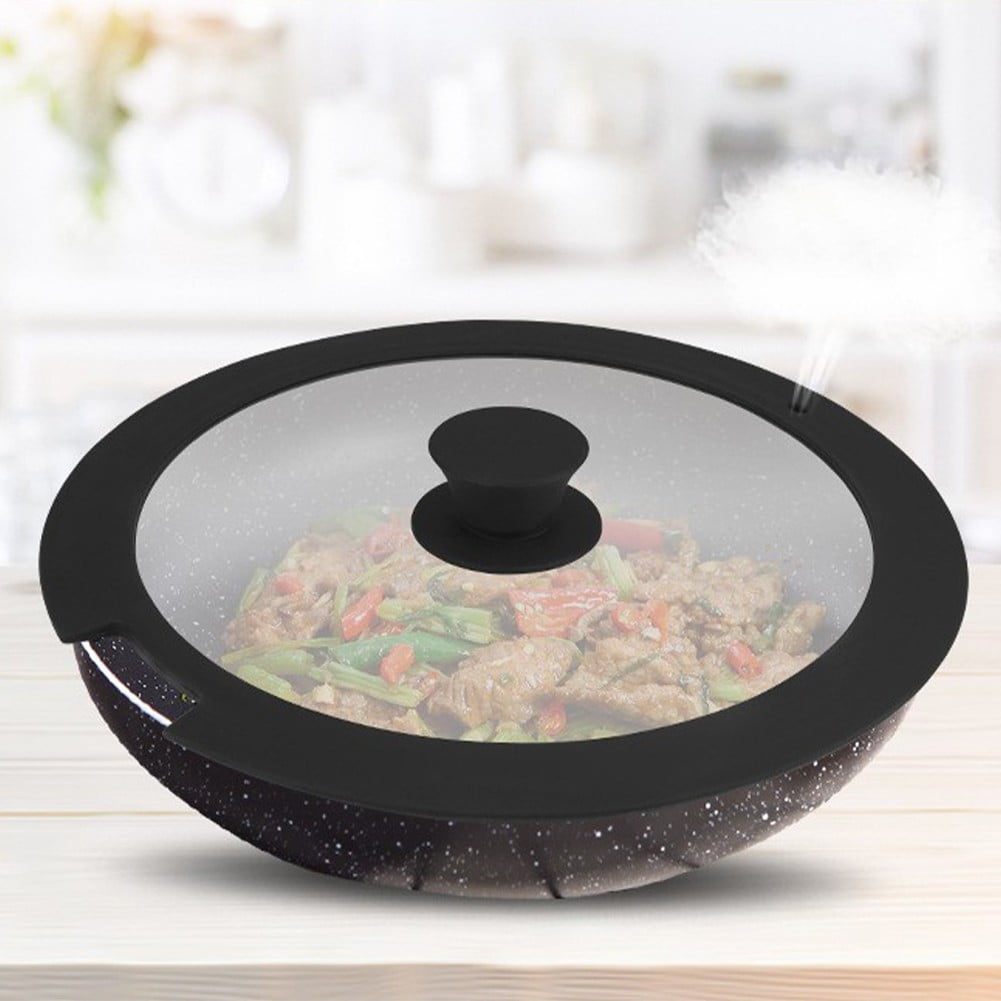 Sleek Black White Silicone Lids Available in Size Range of 18cm to 26cm B 20CM A 26CM