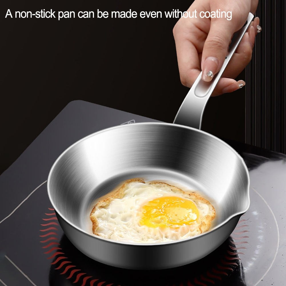 Compact Stainless Steel Sauce Pan Mini Egg Skillet for Easy Cooking and Pouring Suitable for Gas and Induction Stoves S