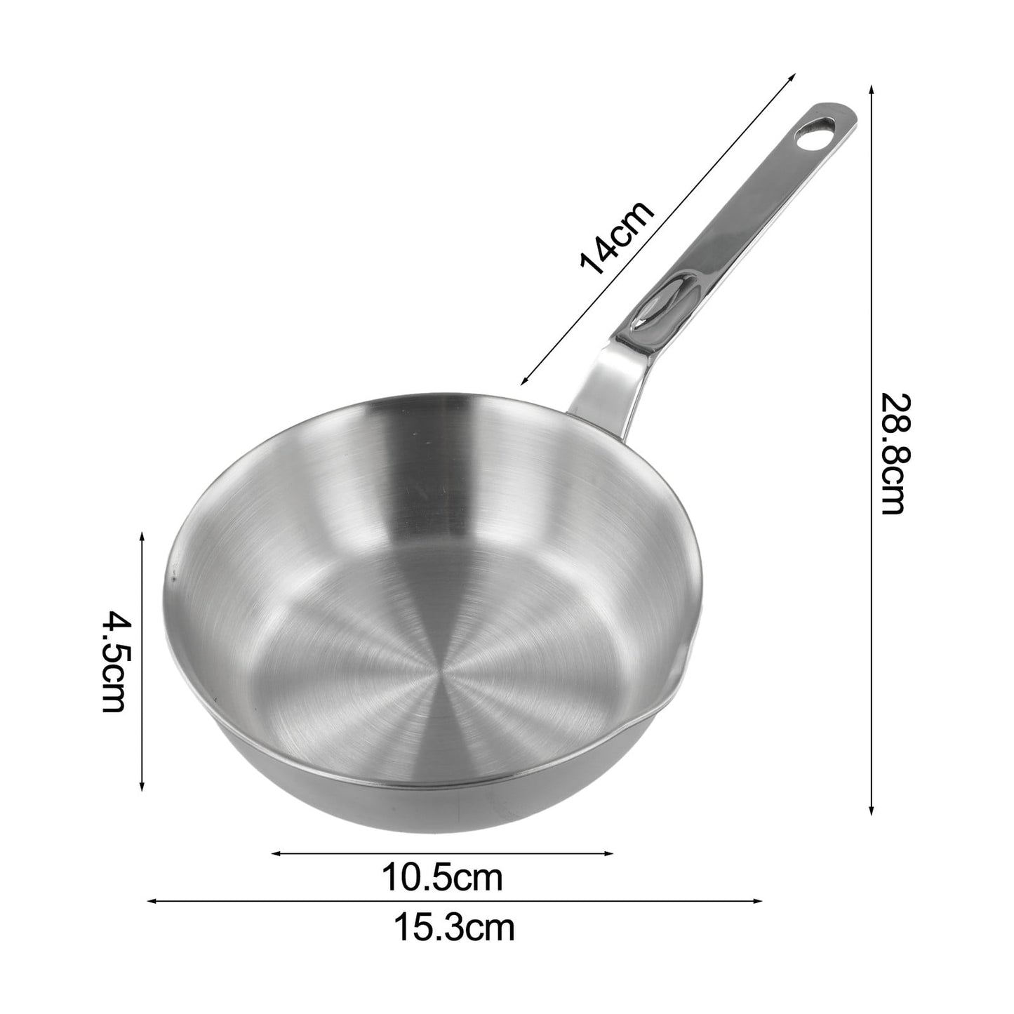 Compact Stainless Steel Sauce Pan Mini Egg Skillet for Easy Cooking and Pouring Suitable for Gas and Induction Stoves S M
