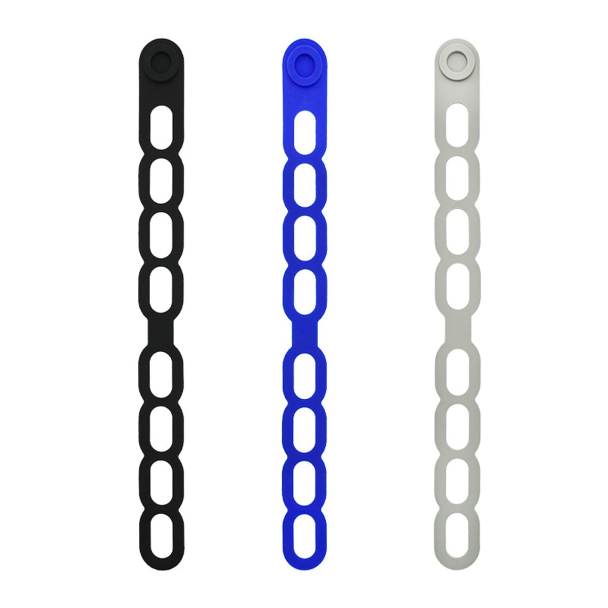 4 Pcs Silicone Latch Strap Tie for Slow Cooker Lid Lunch Box Bundling Organizing Black Gray
