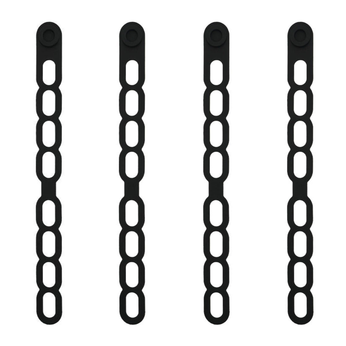 4 Pcs Silicone Latch Strap Tie for Slow Cooker Lid Lunch Box Bundling Organizing Black Gray