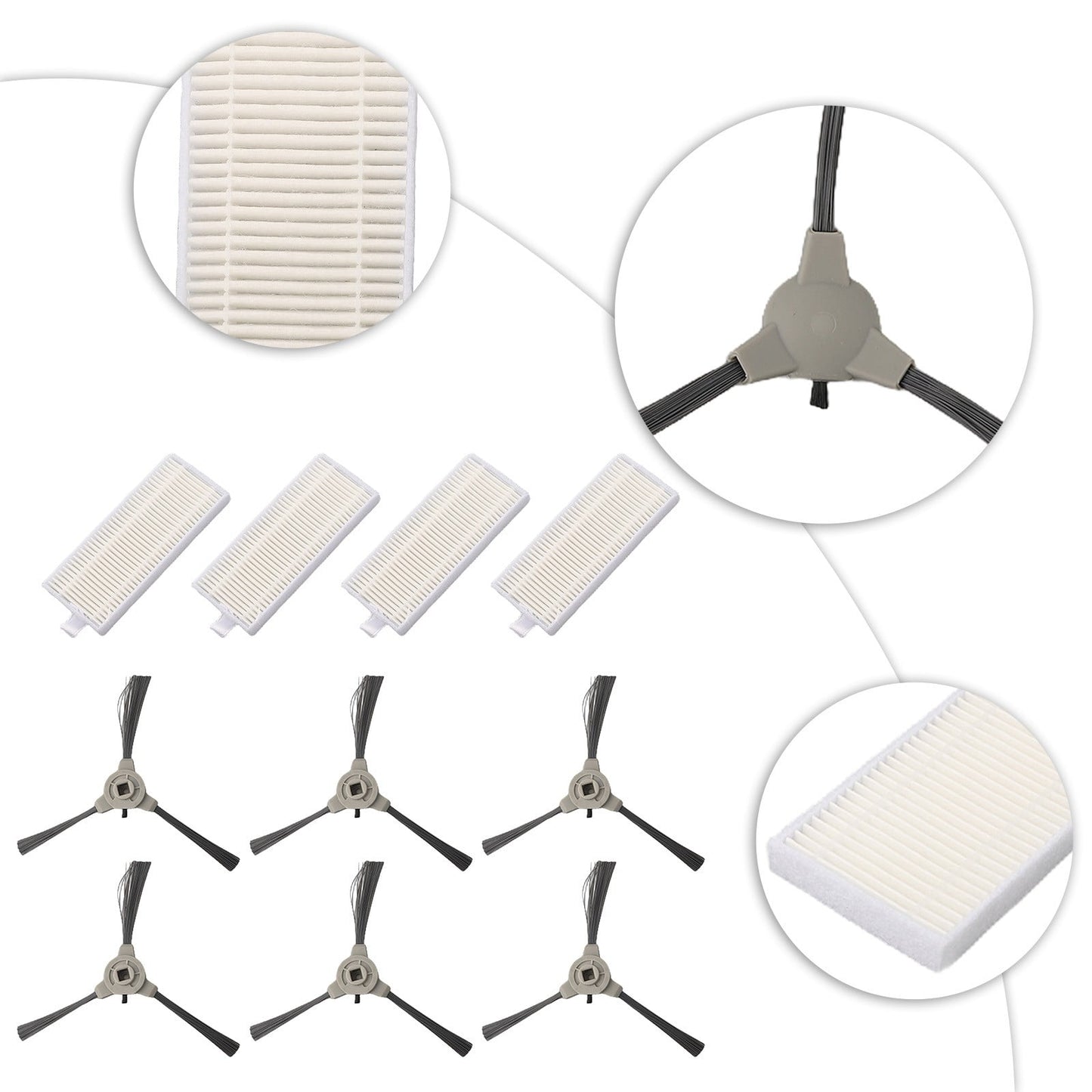 Replacement Side Brush Filter for ROPVACNIC A1 Robot Vacuum Cleaner Accessories A