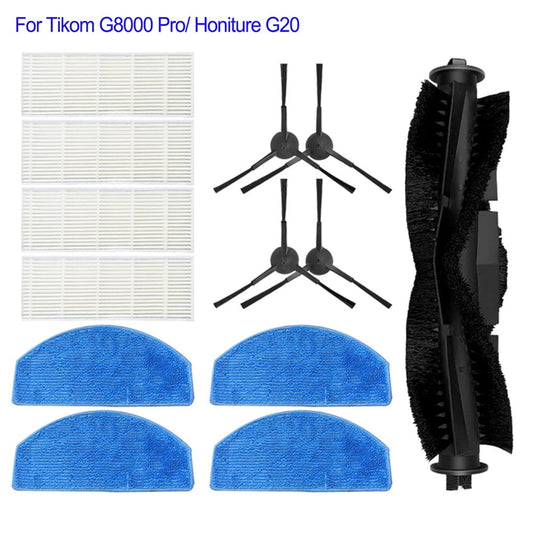 Luolandi Main Roller Brush For Tikom G8000 Pro/Honiture G20 Vacuum Cleaner Accessories Roller Side Brush Filter Mop Cloths Sweeper Part E