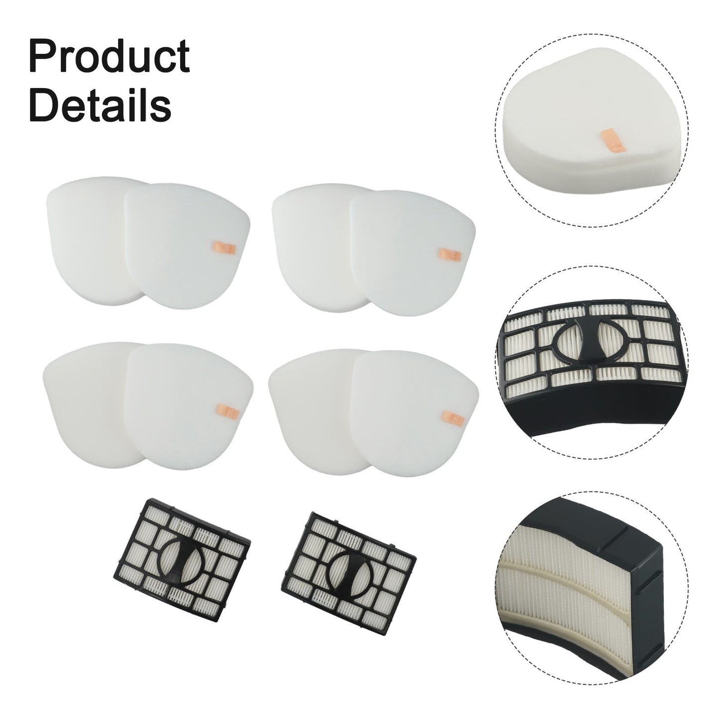 Replacement Filter Set for Shark Upright Vacuums Featuring Compatibility with Various Models Including CU530 and UV725