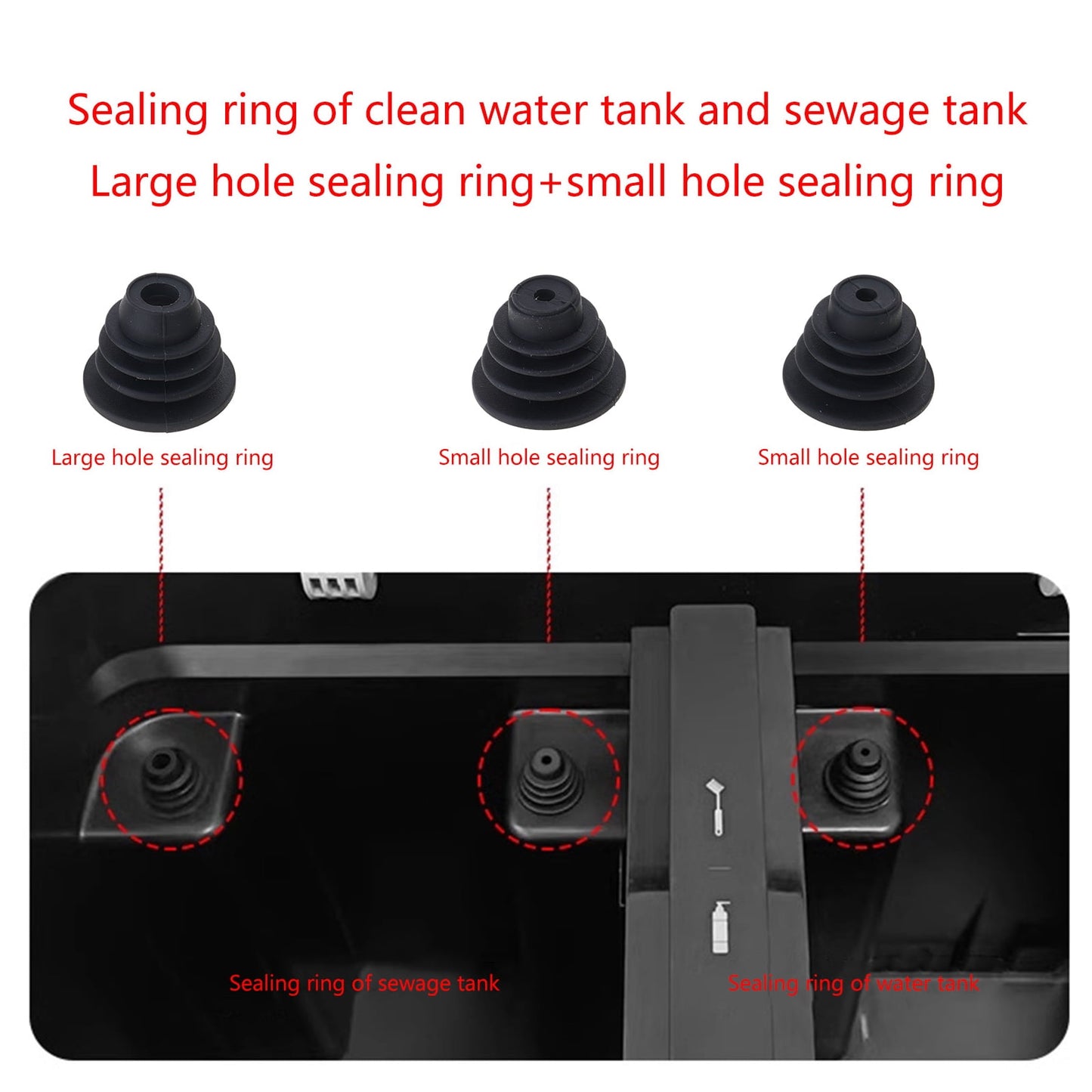 Reusable Water Tanks Sealing Rings for X1 X1 Sweeper Part Cleaing Attachment