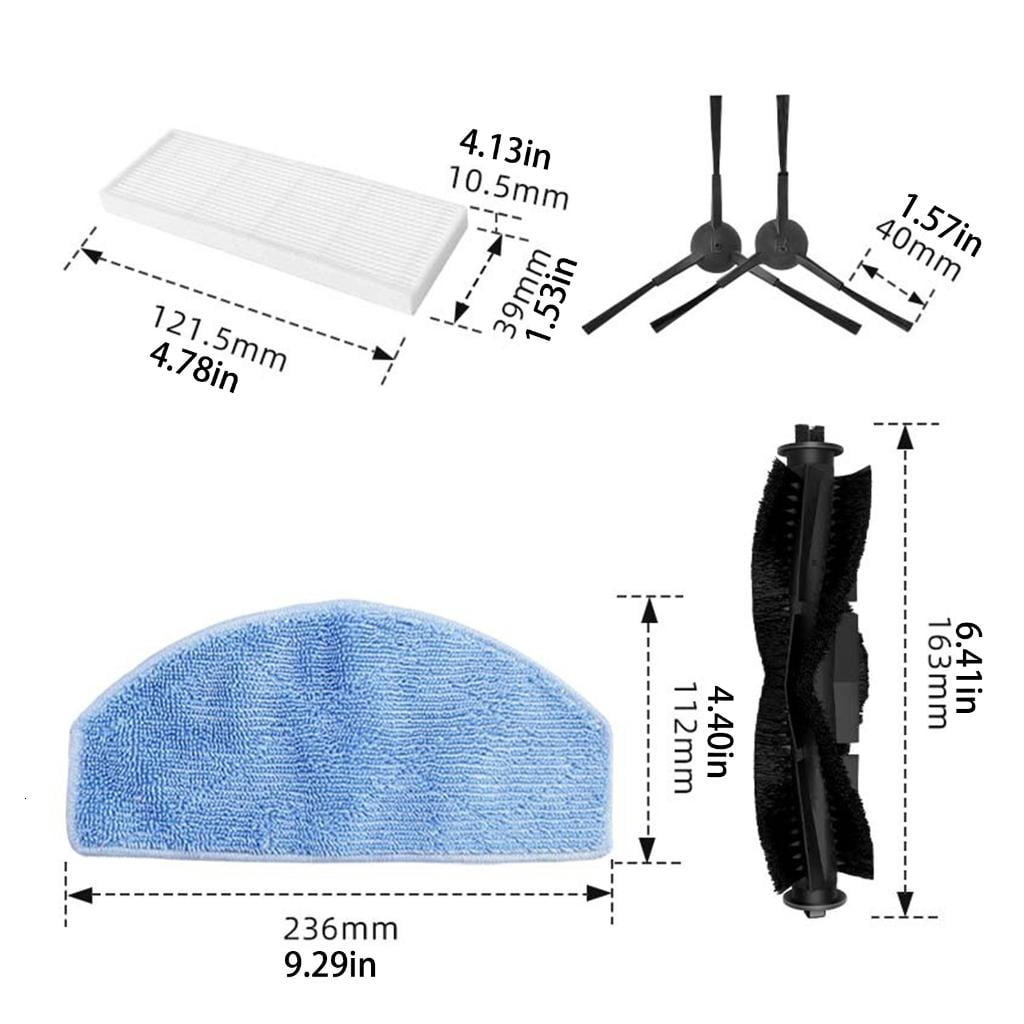 Sweeper HEPA Filter Vacuum Roller Brush Side Brush Mopping Pads Replacement for G8000 G8000Pro Sweeping Robot