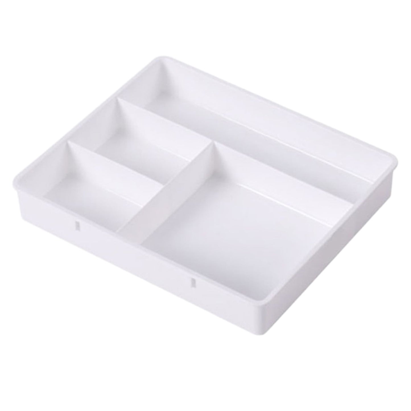 Four Grid Storage Box Plastic Drawer Dividers Flatware Tray Pen Holder Tray Plastic Tray Makeup Tray Plastic Drawers Makeup Vanity Organizer Small Item Pp Office Storage Tray White