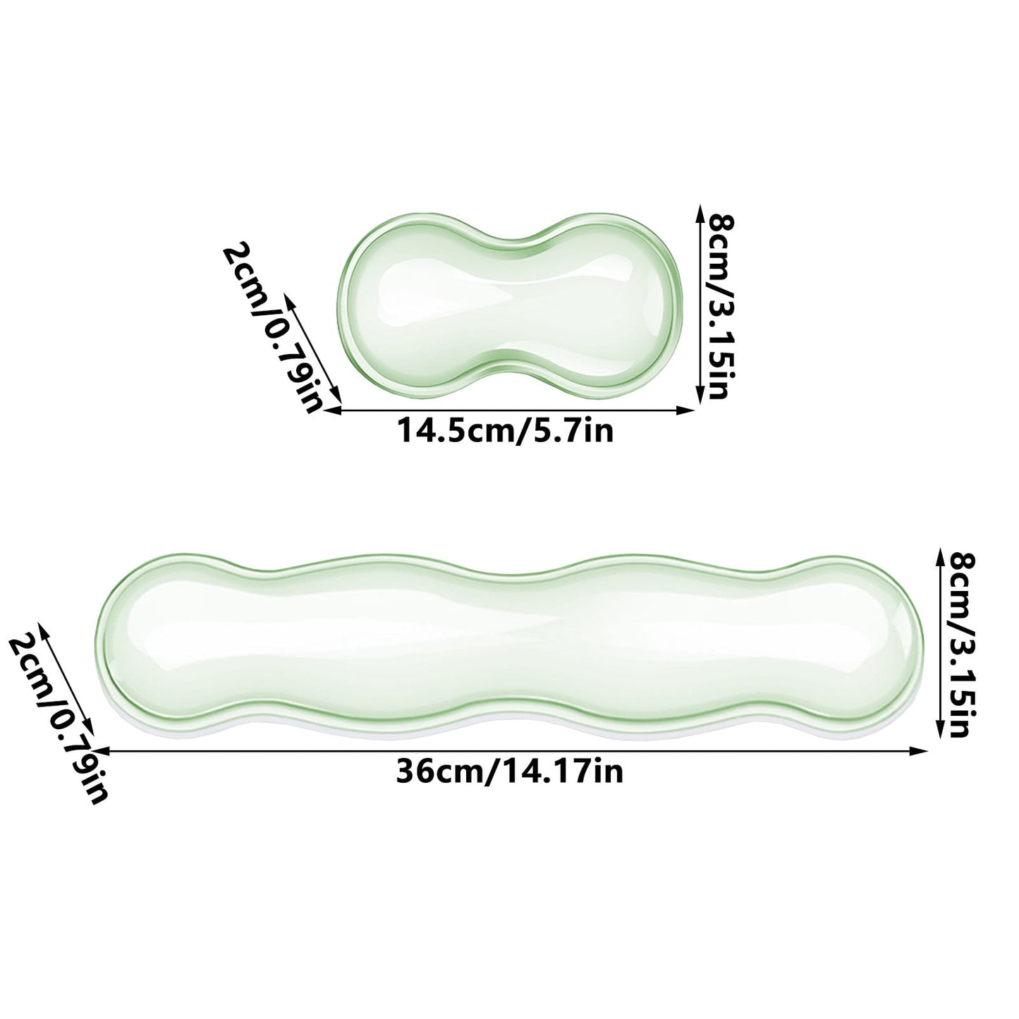 Gel Wrist Rest For Keyboard, Silicone Gel Keyboard and Mouse Wrist Rest Set, Cool Soft Ergonomic Wrist Rest, Relax Your Wrist, for Laptop Computer Office & Home Green