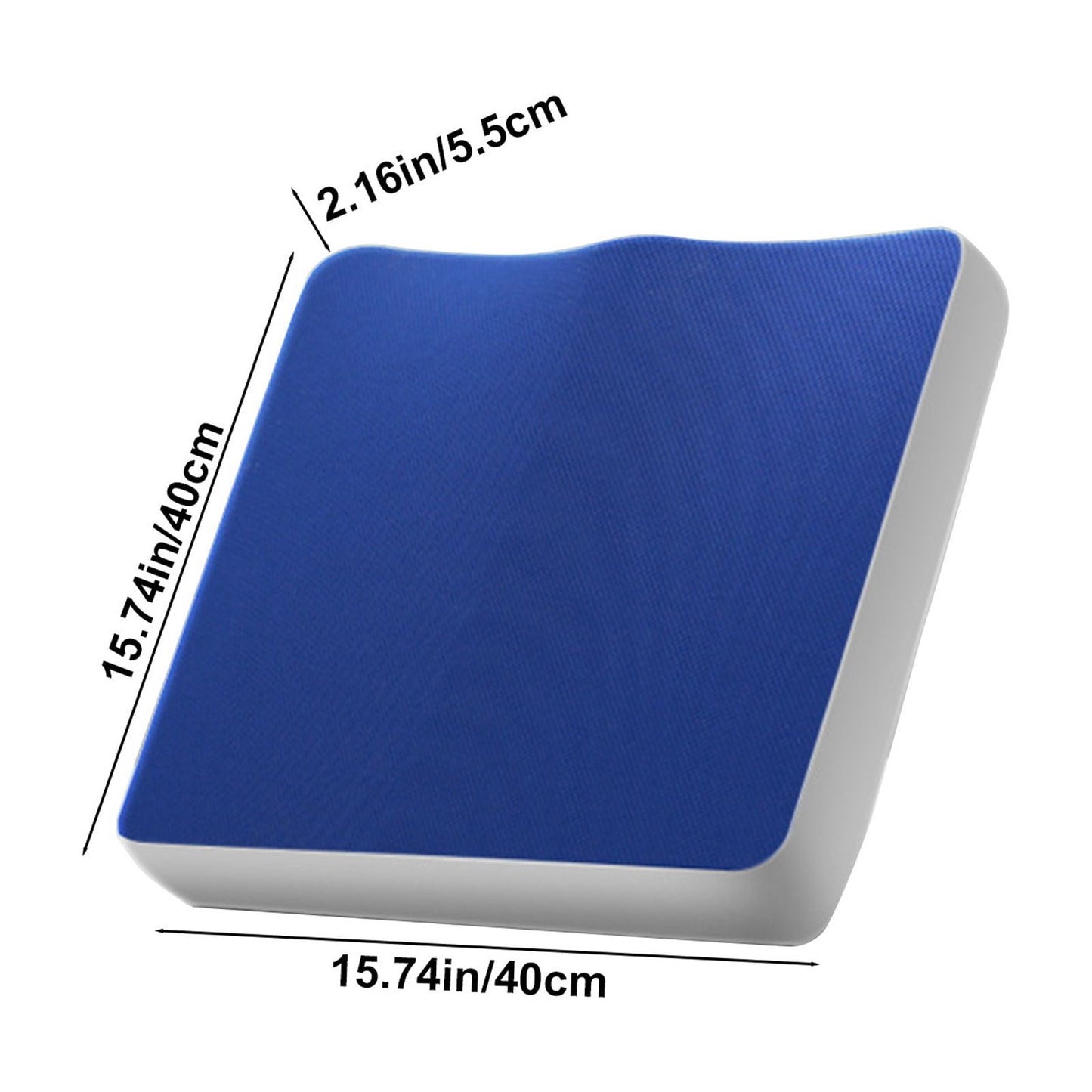 Comfort Seat Cushion | Non-Slip Orthopedic Memory Foam | Back and Tailbone Relief | for Car, Travel, Office, Wheelchair | 15.7" x 15.7" x 2.1 Blue